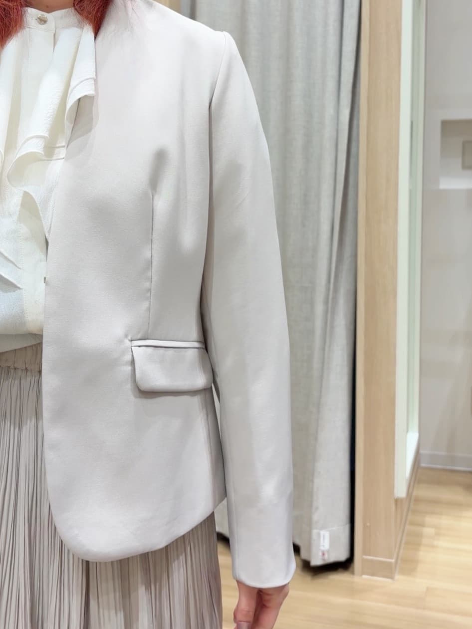 Fumikaさんの「grove｜【マシンウォッシュ／防シワ/SS-3L】ストレッチノーカラージャケット」を使ったコーディネート