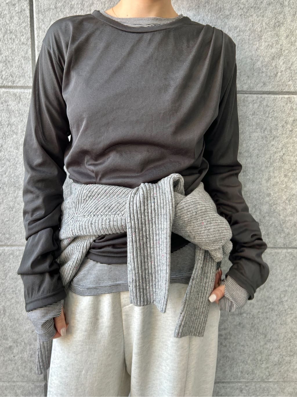 harunaさんの「CODE A｜sheer combi layer tops」を使ったコーディネート