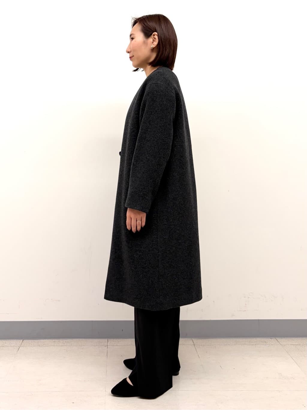 YUKARIさんの「INDIVI｜【軽量／ウール混】ライトフォルム ロングコート」を使ったコーディネート