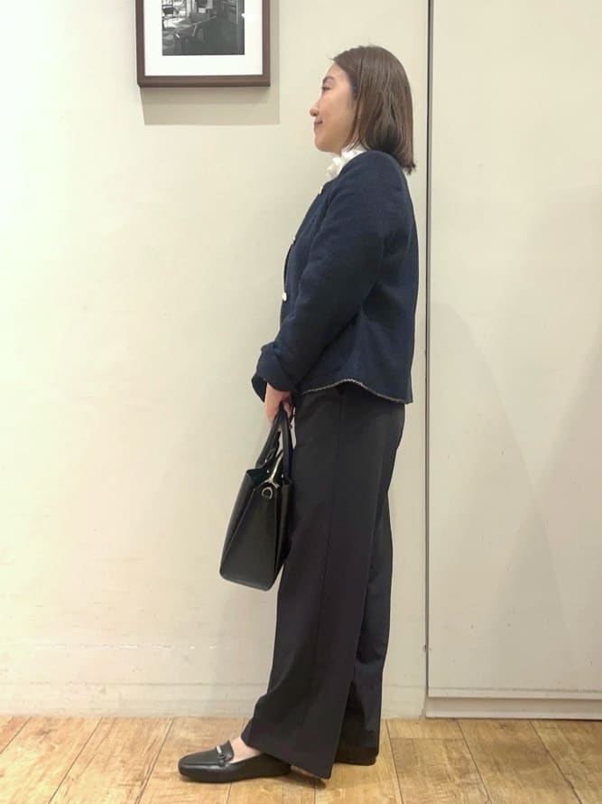 harusakuさんの「SHOO･LA･RUE｜【S-3L】オンとオフで印象が変わる ライトツイードジャケット」を使ったコーディネート
