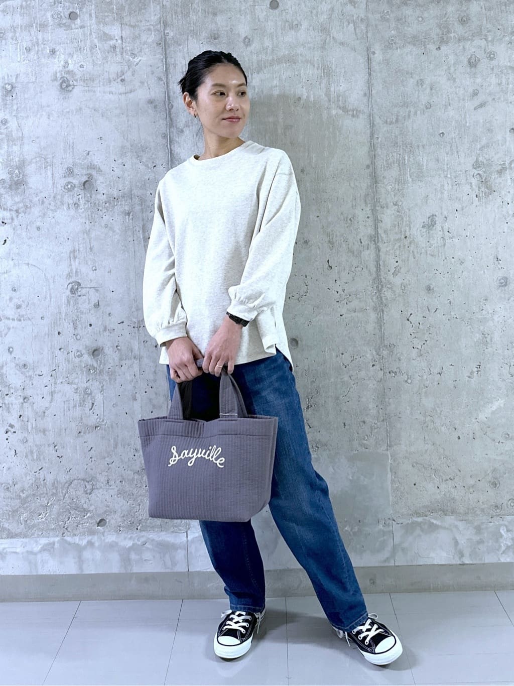 kumiさんの「Dessin｜【360度可愛い・洗える】バックヘンリーカットソー」を使ったコーディネート