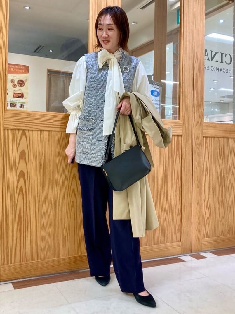 ゆうさんの「UNTITLED｜【オンオフ使える】スラブツイード ジレ」を使ったコーディネート