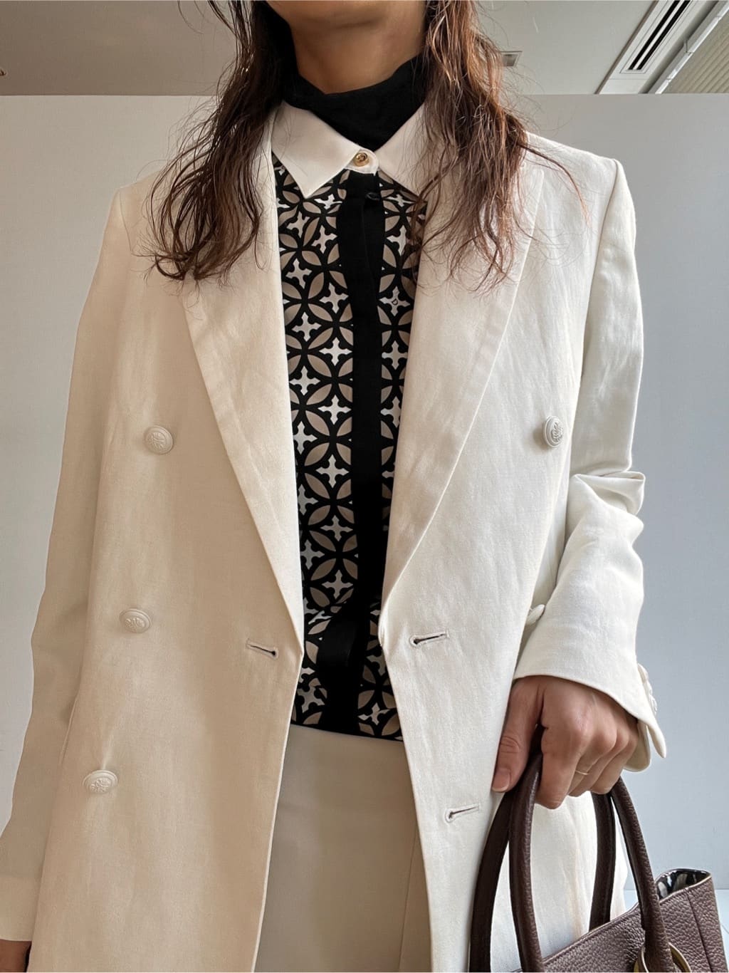 misaさんの「DRESSTERIOR｜【セットアップ可】リネンブレンドダブルブレストジャケット」を使ったコーディネート