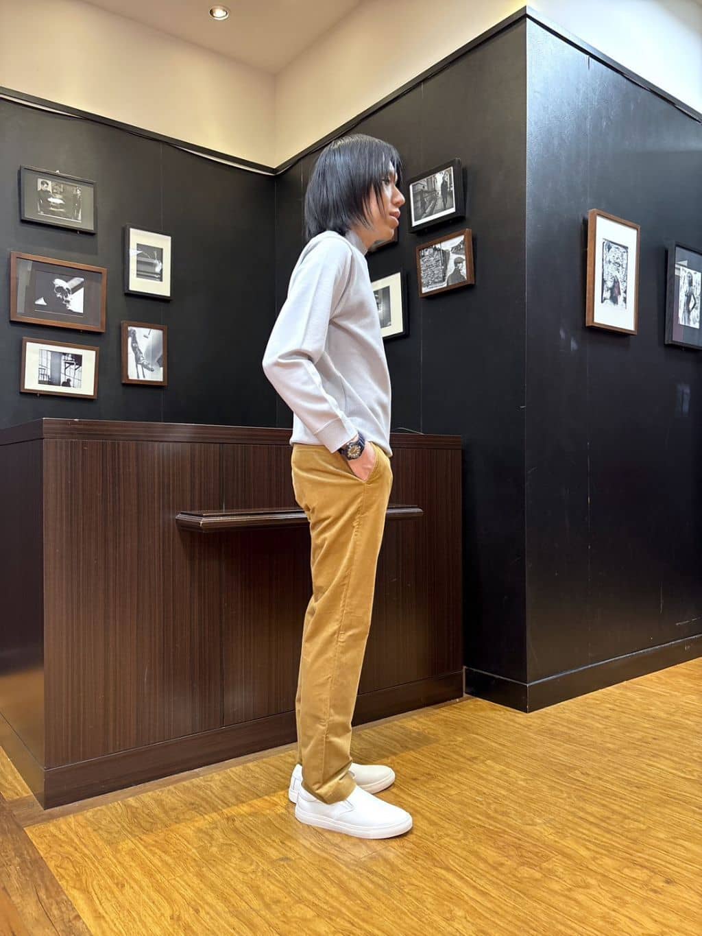 moritaさんの「TAKEO KIKUCHI｜スタンドカラー ショート リブ ブルゾン」を使ったコーディネート