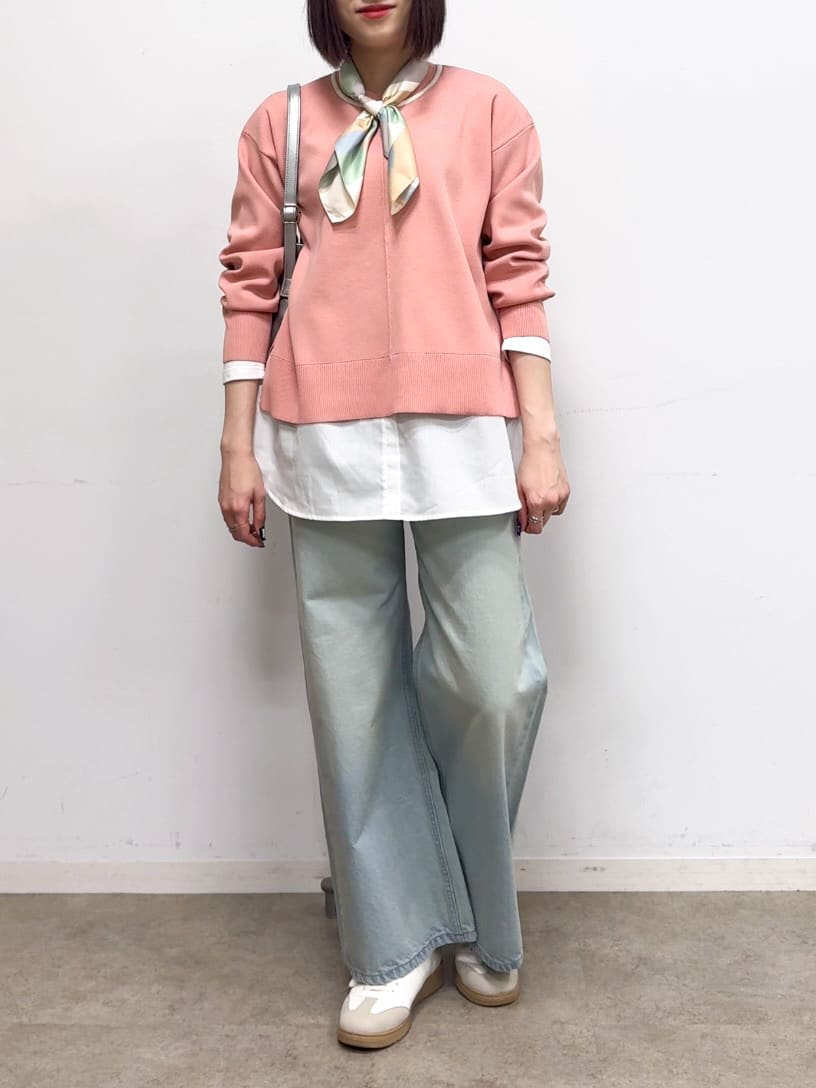 𝐜𝐡𝐢𝐤𝐚さんの「SHOO･LA･RUE｜【洗濯機可/S-LL】軽やかなパイピングがポイント スウェットライクニット」を使ったコーディネート