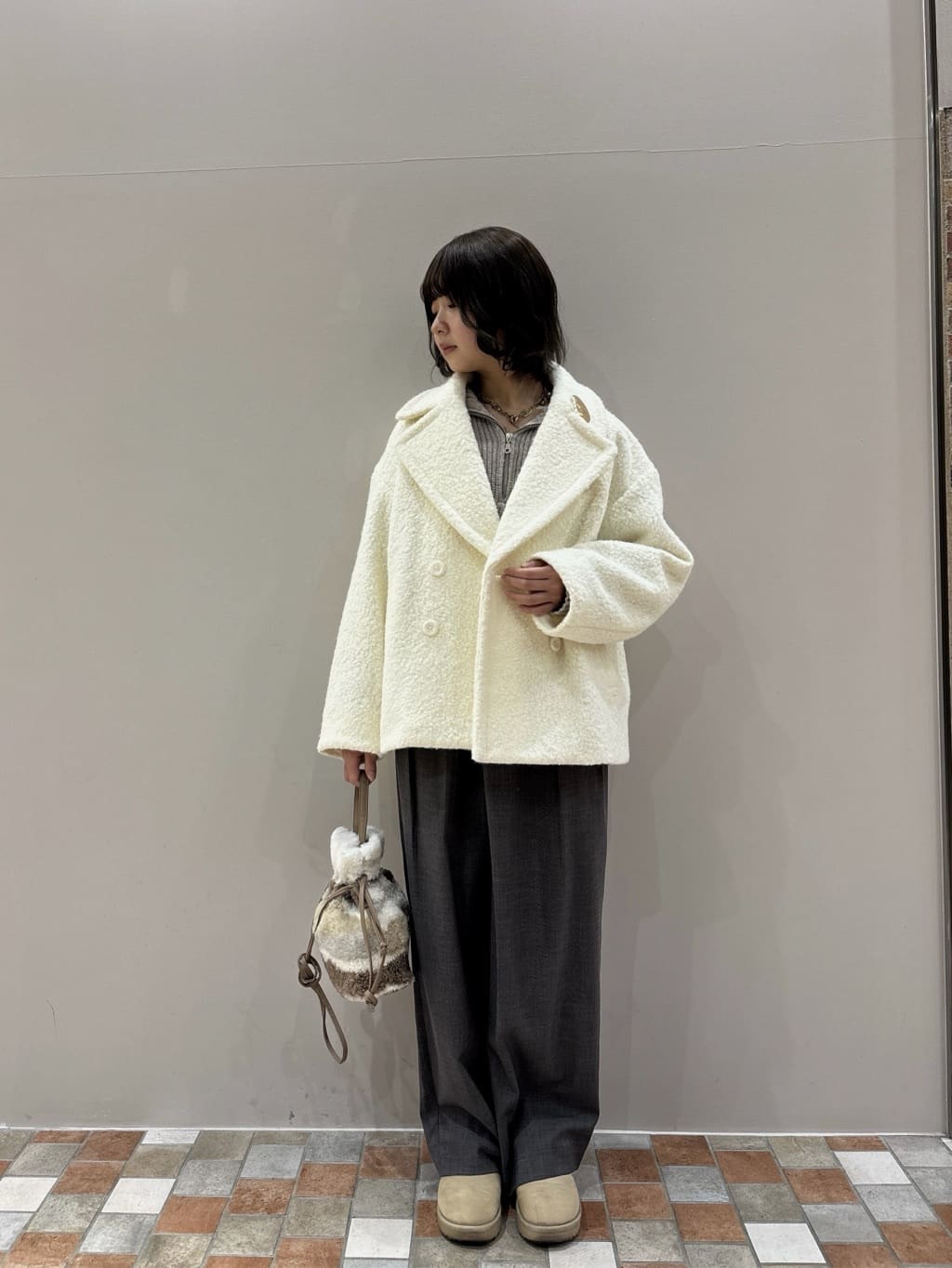 みゆさんの「INDIVI｜センタータックメランジワイドパンツ」を使ったコーディネート