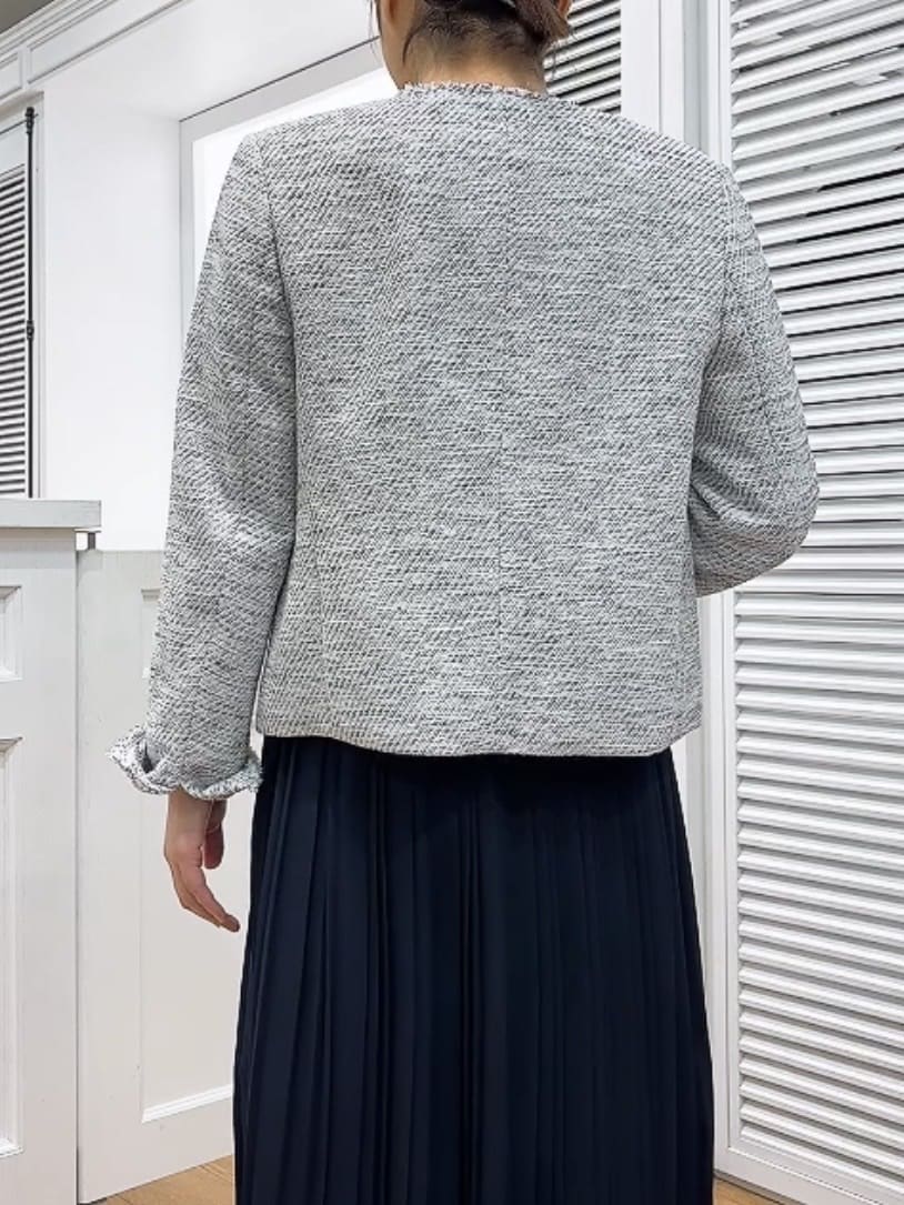 Hamaさんの「Dessin｜ツイードクルーネックジャケット」を使ったコーディネート