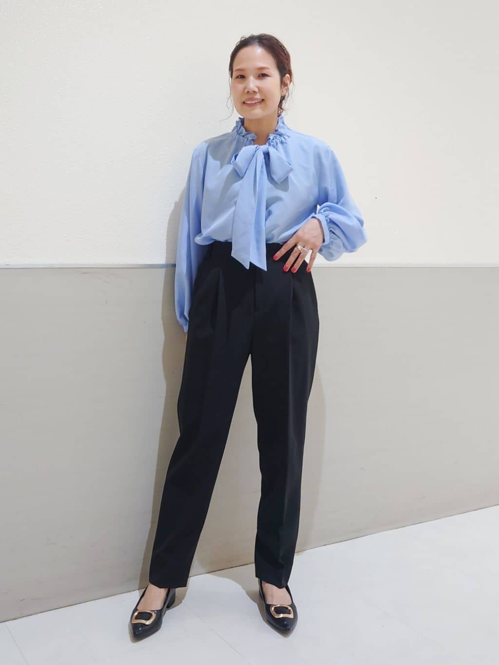 maruさんの「THE SHOP TK｜【通勤スタイルに】ダブルクロス ノーカラージャケット/セットアップ可」を使ったコーディネート