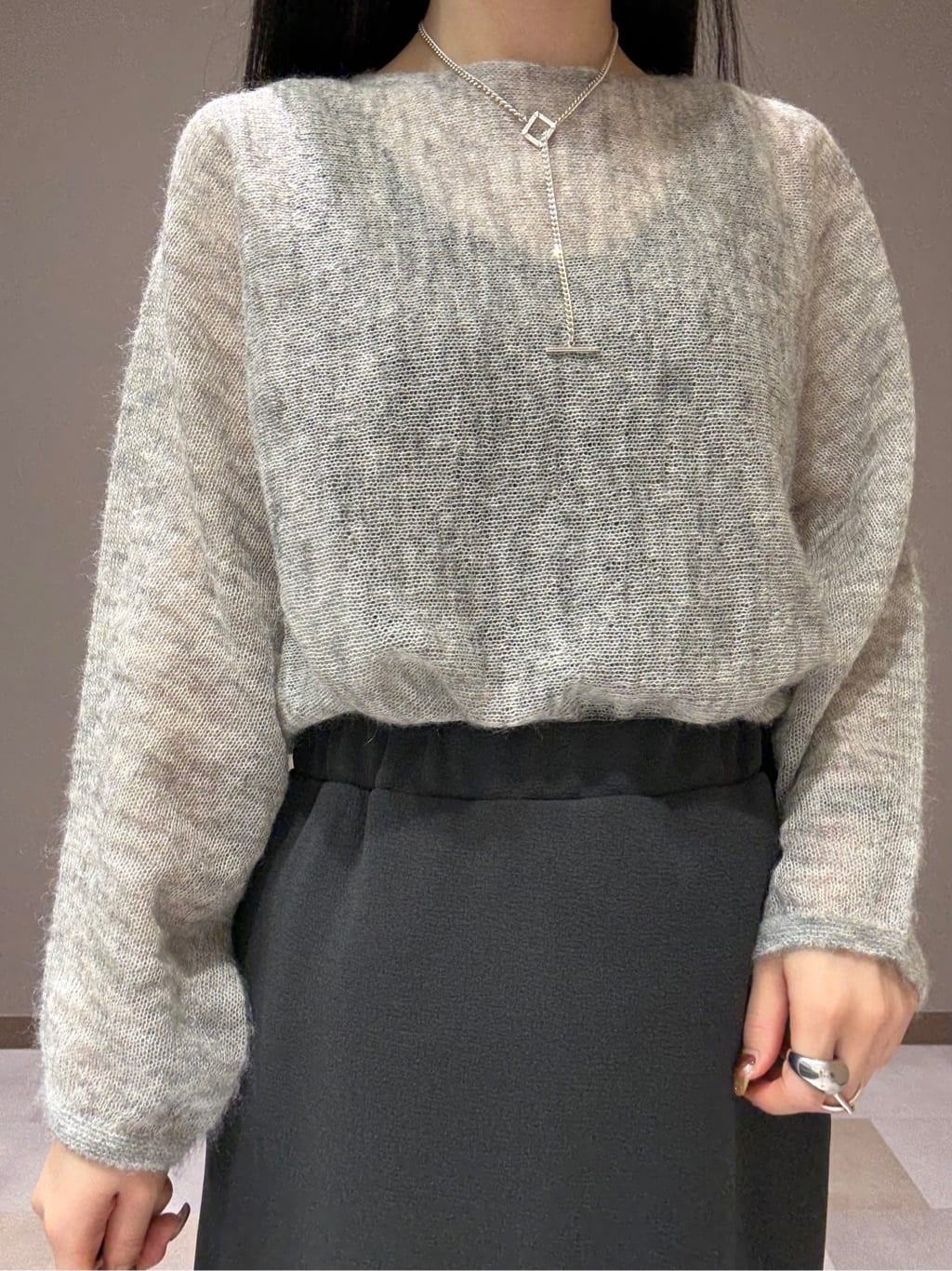 KEIKOさんの「INDIVI｜【キッドモヘヤ素材】ラウンドヘムニット」を使ったコーディネート