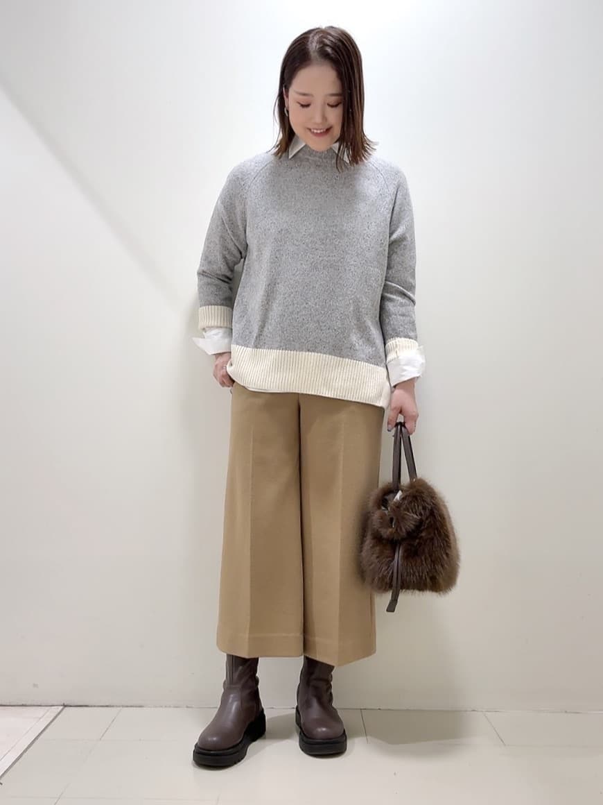 YUIさんの「UNTITLED｜【重ね着もおすすめ/洗える】ウールカシミヤ クルーネックニット」を使ったコーディネート