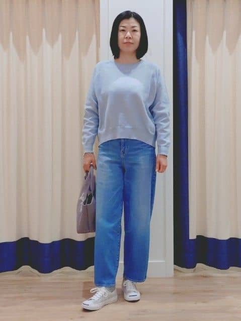 WATAさんの「Dessin｜【洗える】スウェットライクニット」を使ったコーディネート