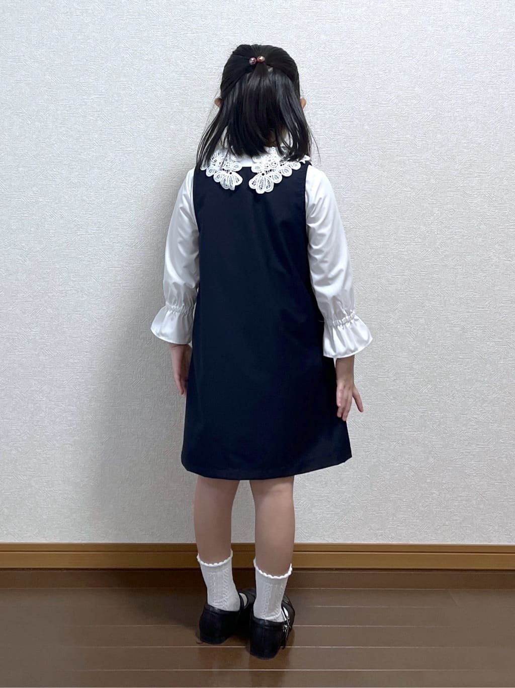 canaさんの「Dessin｜【2点セット/セレモニー】レースカラーブラウスセットアップワンピース」を使ったコーディネート
