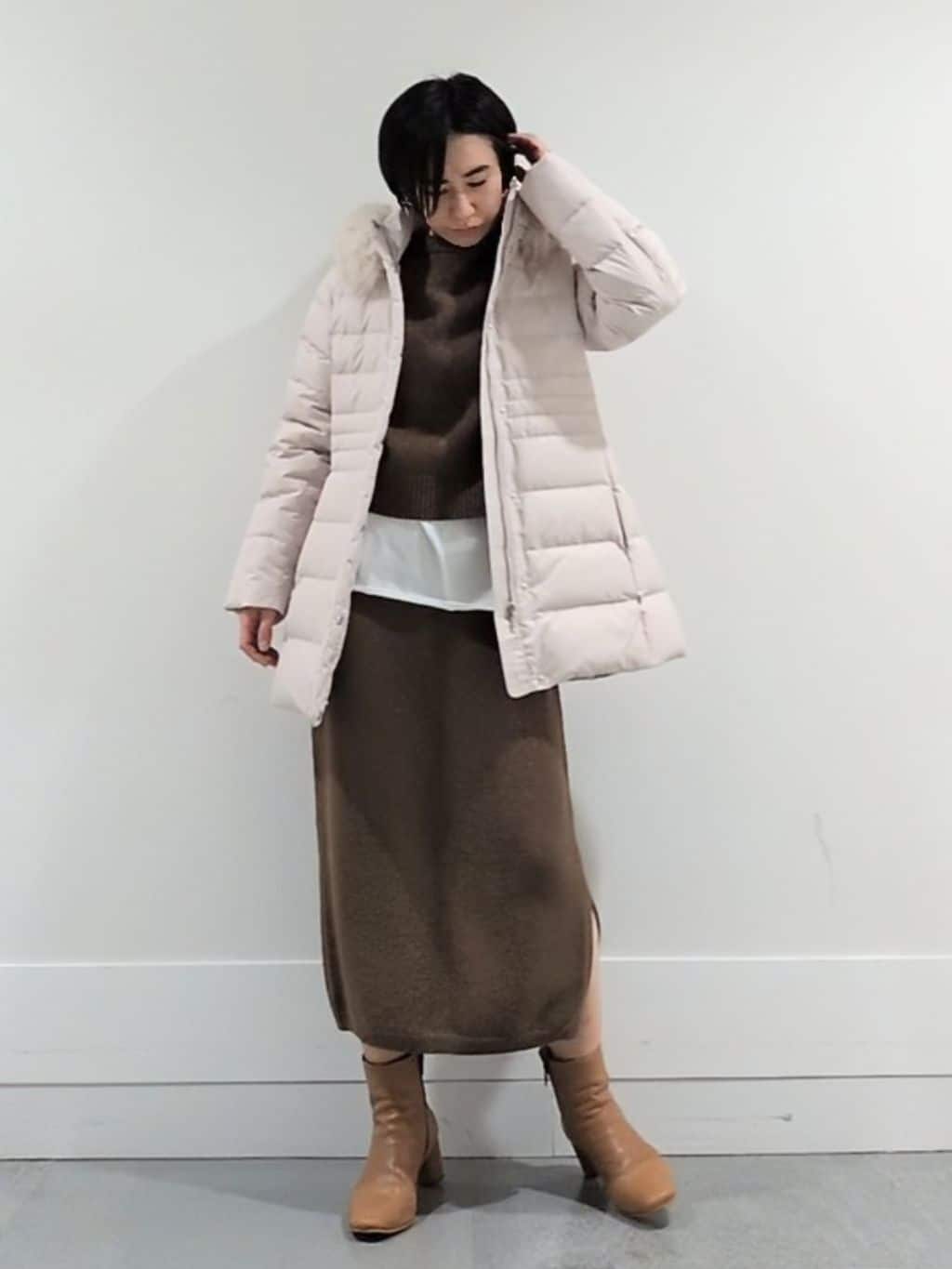ミズタさんの「UNTITLED｜【セットアップ可/ゆったり】ウール混ラメニット」を使ったコーディネート