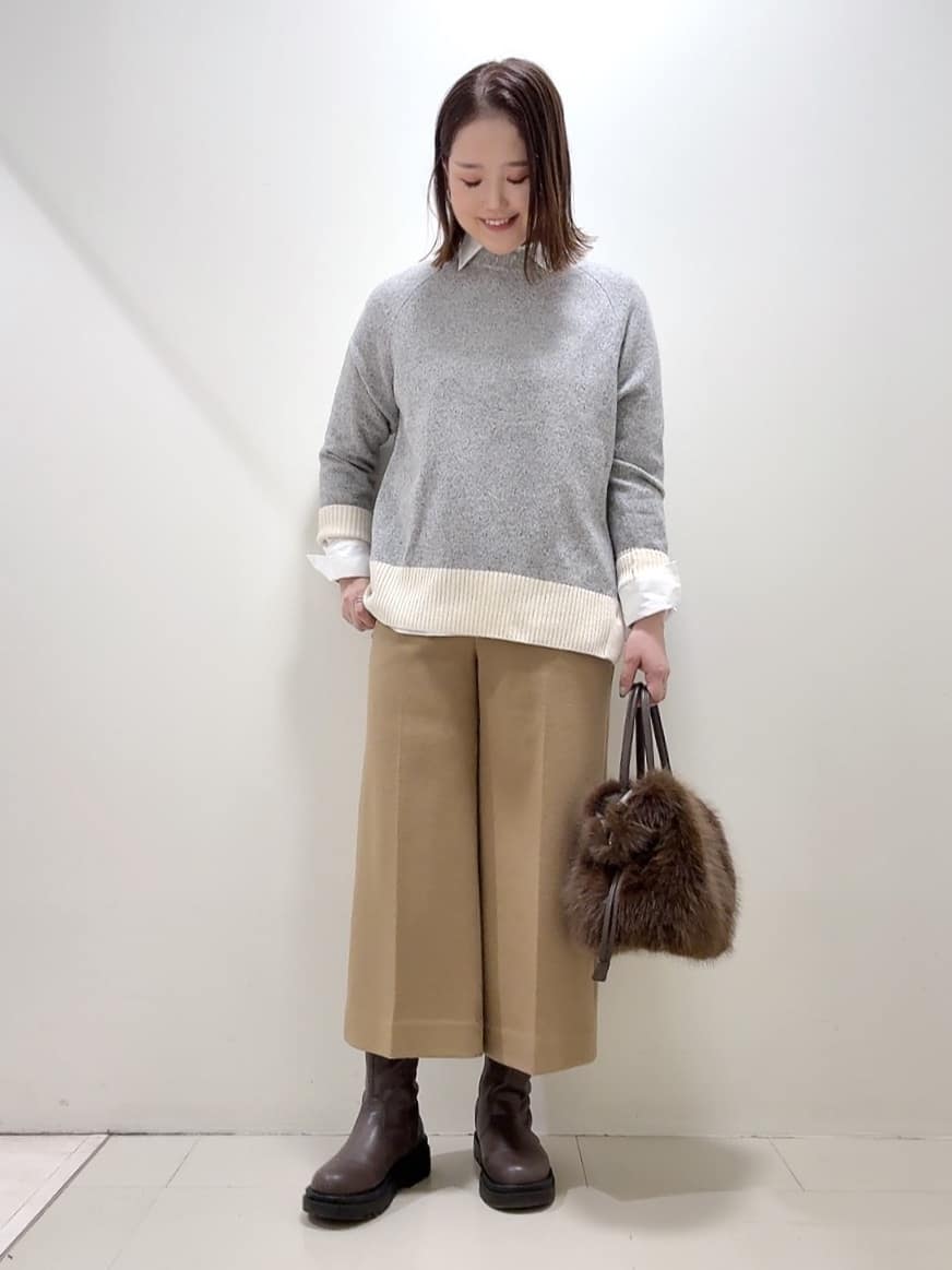 YUIさんの「UNTITLED｜【重ね着もおすすめ/洗える】ウールカシミヤ クルーネックニット」を使ったコーディネート