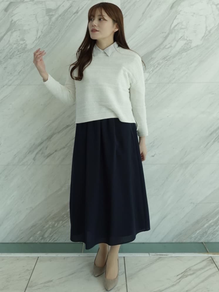 sayaさんの「COUP DE CHANCE｜【手洗い可／日本製】和紙ニットプルオーバー」を使ったコーディネート