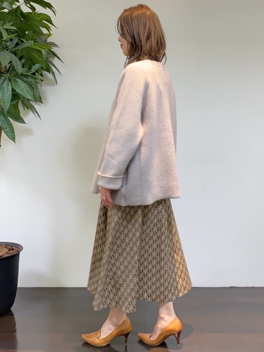 tomoさんの「UNTITLED｜【ウエストリボン/前開きボタン/レトロモダン】チェーン柄フレアワンピース」を使ったコーディネート