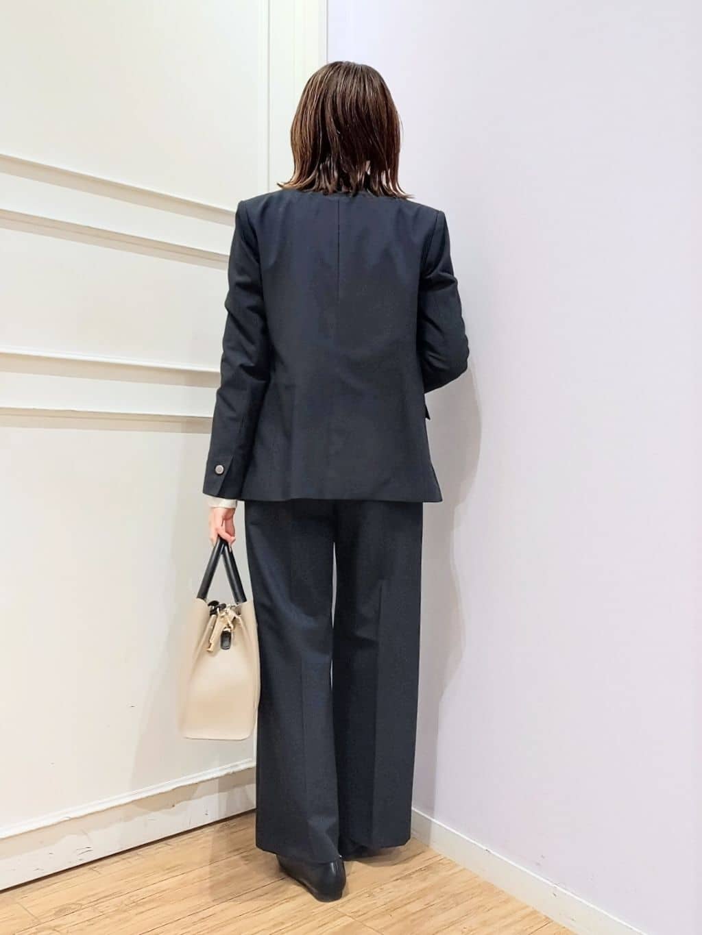 miomioさんの「SHOO･LA･RUE｜【セットアップ可/S-LL/洗濯機可】マニッシュに決まる ダブルブレストジャケット」を使ったコーディネート