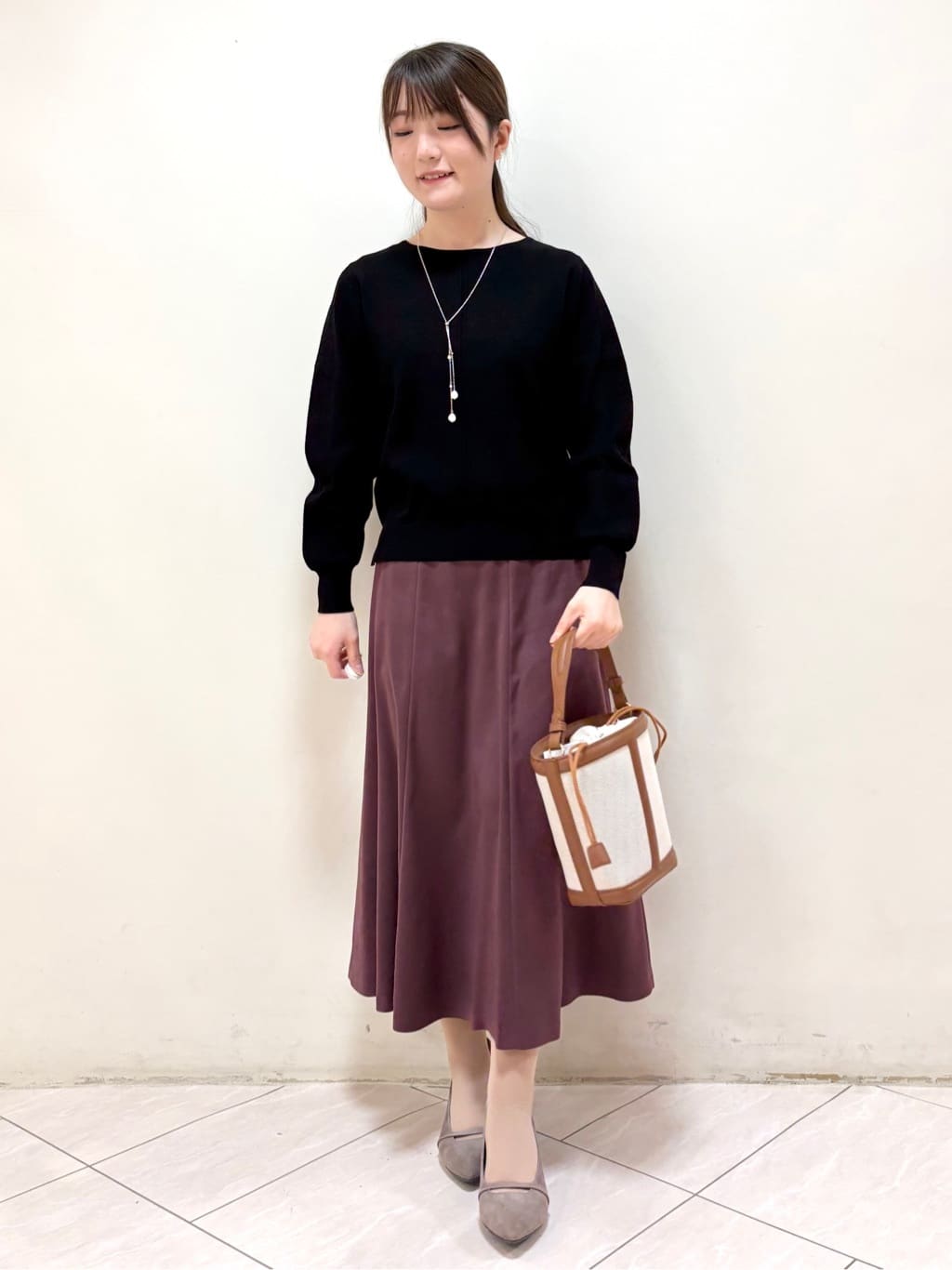 mikiさんの「Reflect｜【選べる6色／長く着られる◎】ボートネックニット」を使ったコーディネート