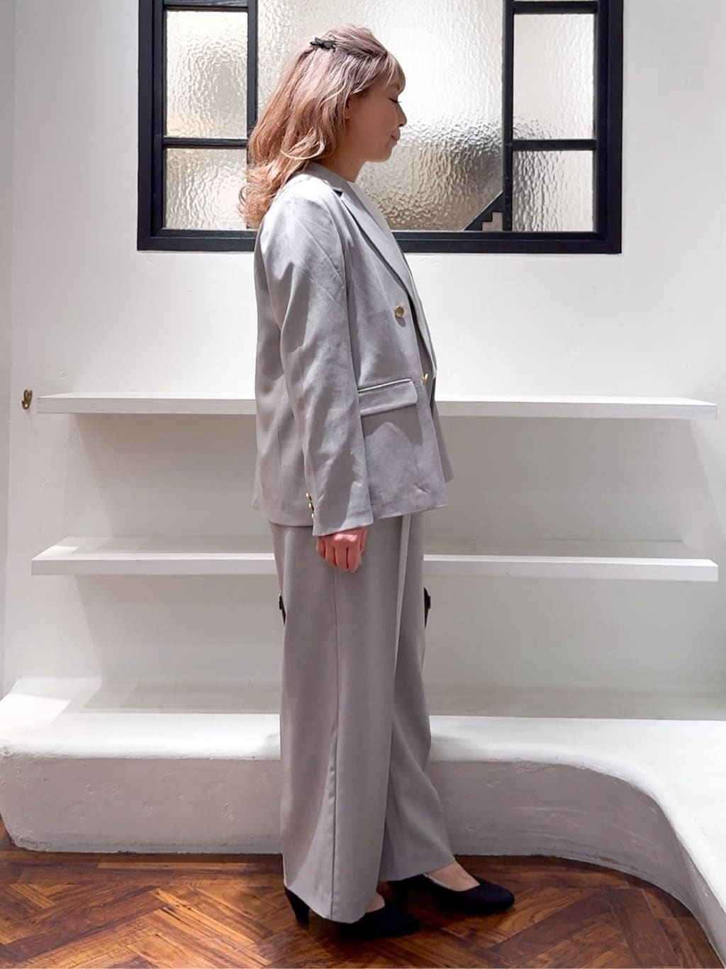 Harukaさんの「grove｜【マシンウォッシュ/防シワ/S-3L】着回しできるカセット服テーパードパンツ」を使ったコーディネート