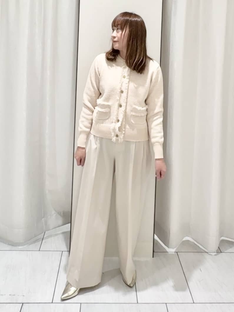 ʏᴜᴋɪᴋᴏさんの「UNTITLED｜【洗える/ウエスト後ろゴム】ウール混　タックワイドパンツ」を使ったコーディネート