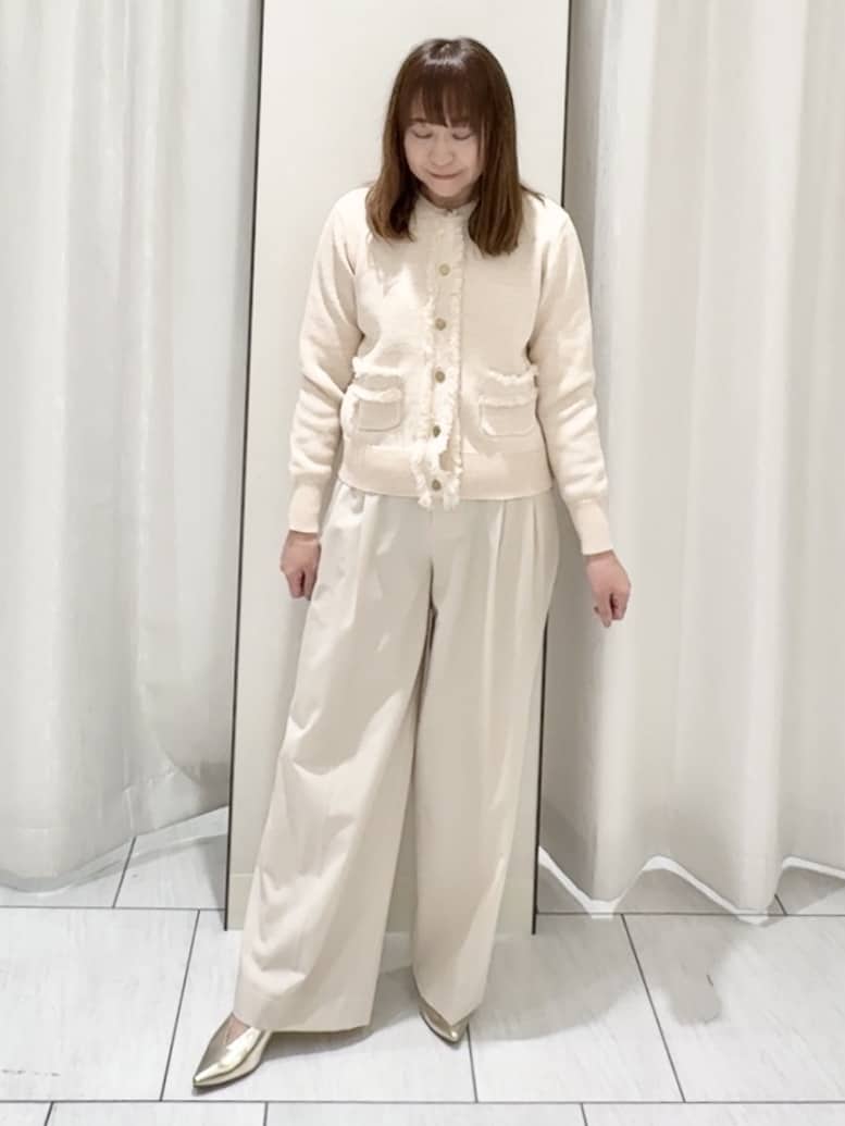 ʏᴜᴋɪᴋᴏさんの「UNTITLED｜【洗える/ウエスト後ろゴム】ウール混　タックワイドパンツ」を使ったコーディネート