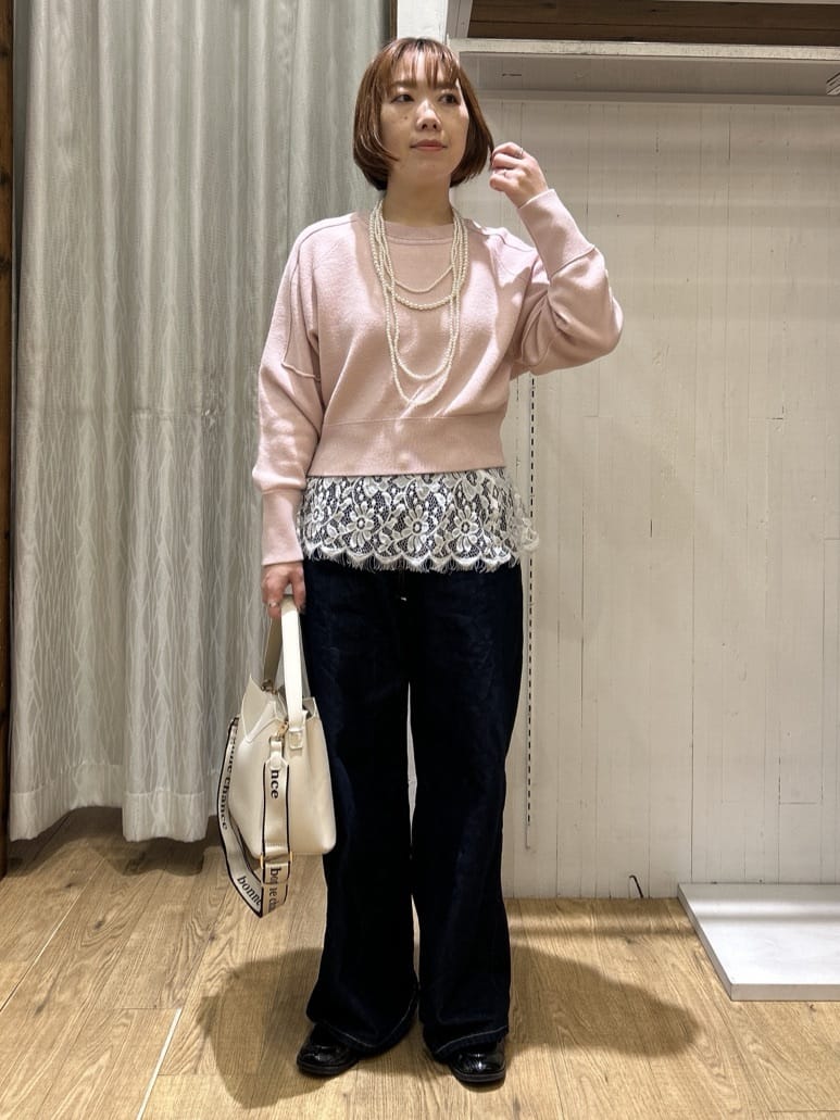 ga_riさんの「THE SHOP TK｜【着丈が選べる】スウェットライクラメジャカードニット」を使ったコーディネート