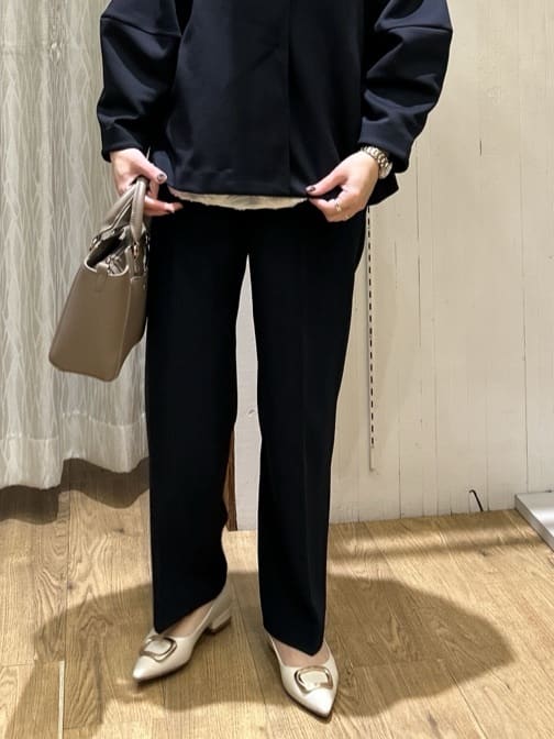 ga_riさんの「THE SHOP TK｜【通勤スタイルに】ダブルクロスワイドパンツ/セットアップ可」を使ったコーディネート