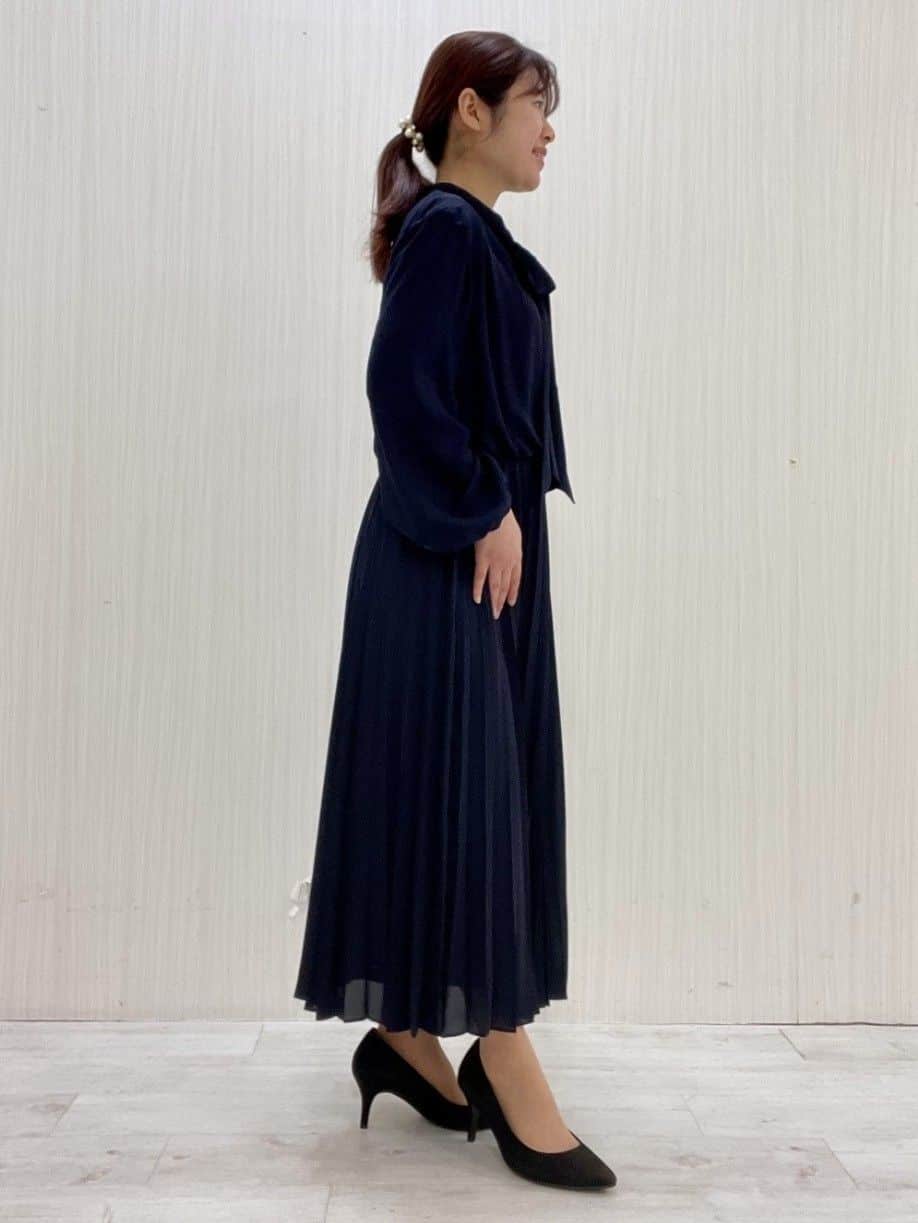 Mさんの「UNTITLED｜【フォーマル/洗える】ボウタイ プリーツワンピース」を使ったコーディネート
