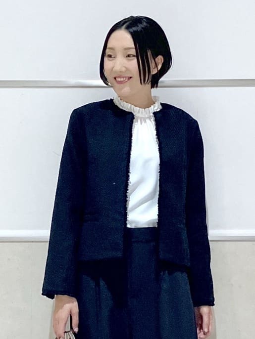 eriko さんの「Dessin｜ツイードクルーネックジャケット」を使ったコーディネート