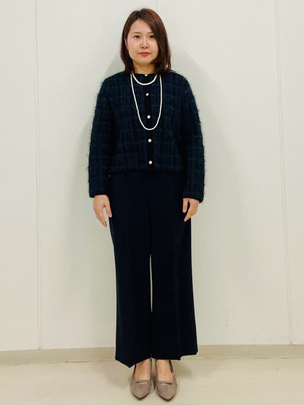 haseさんの「Reflect｜【お食事会やお出かけに◎】ふんわりジャカード編みカーディガン」を使ったコーディネート