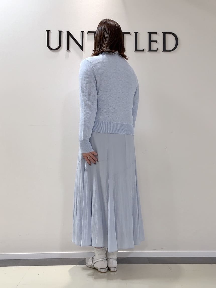 YUIさんの「UNTITLED｜【洗える/ジャケット風】ツイードニットカーディガン」を使ったコーディネート