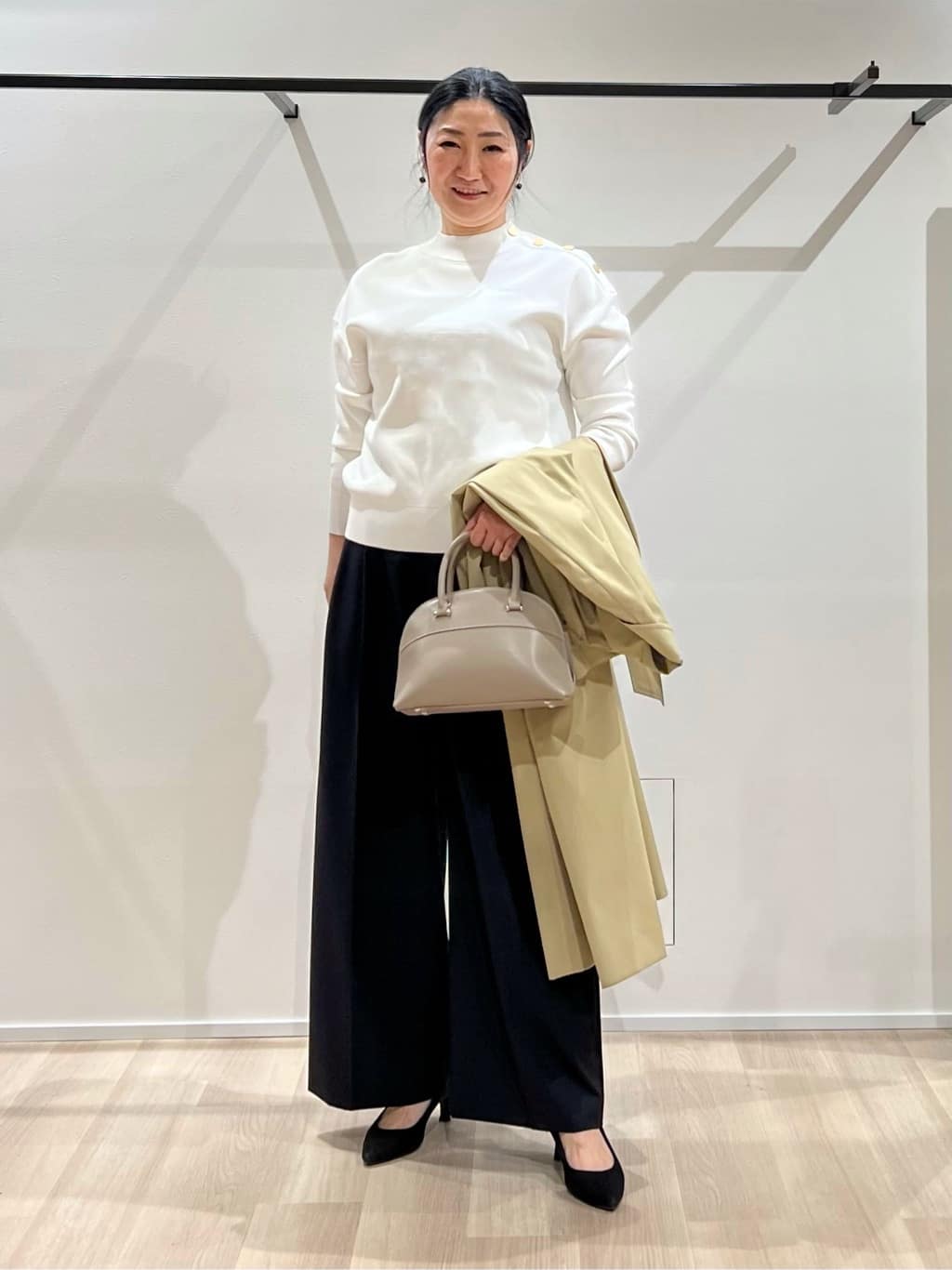 TOMOMIさんの「UNTITLED｜◆【はっ水/洗える】タスランステンカラーコート」を使ったコーディネート