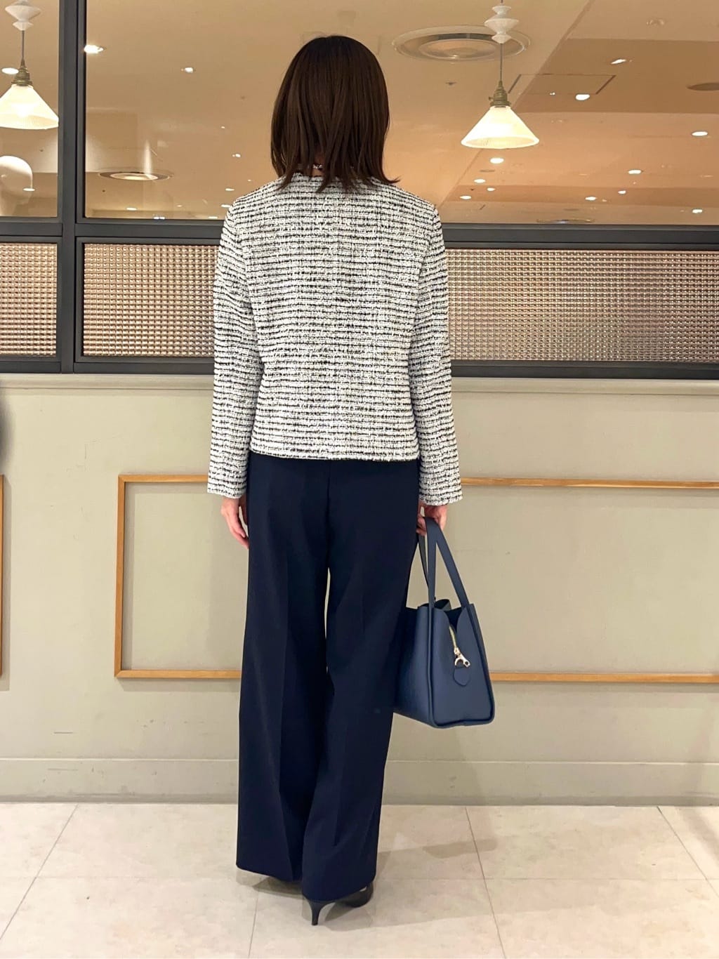kumiさんの「INDIVI｜【洗える／透けにくい】ダイヤ柄プリントブラウス」を使ったコーディネート