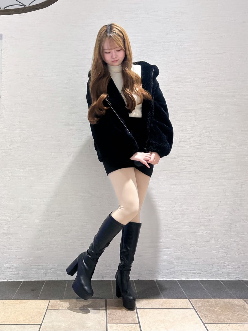 ゆうりさんの「ESPERANZA｜【ラク盛り/約12cm】ラク盛り厚底ロングブーツ」を使ったコーディネート