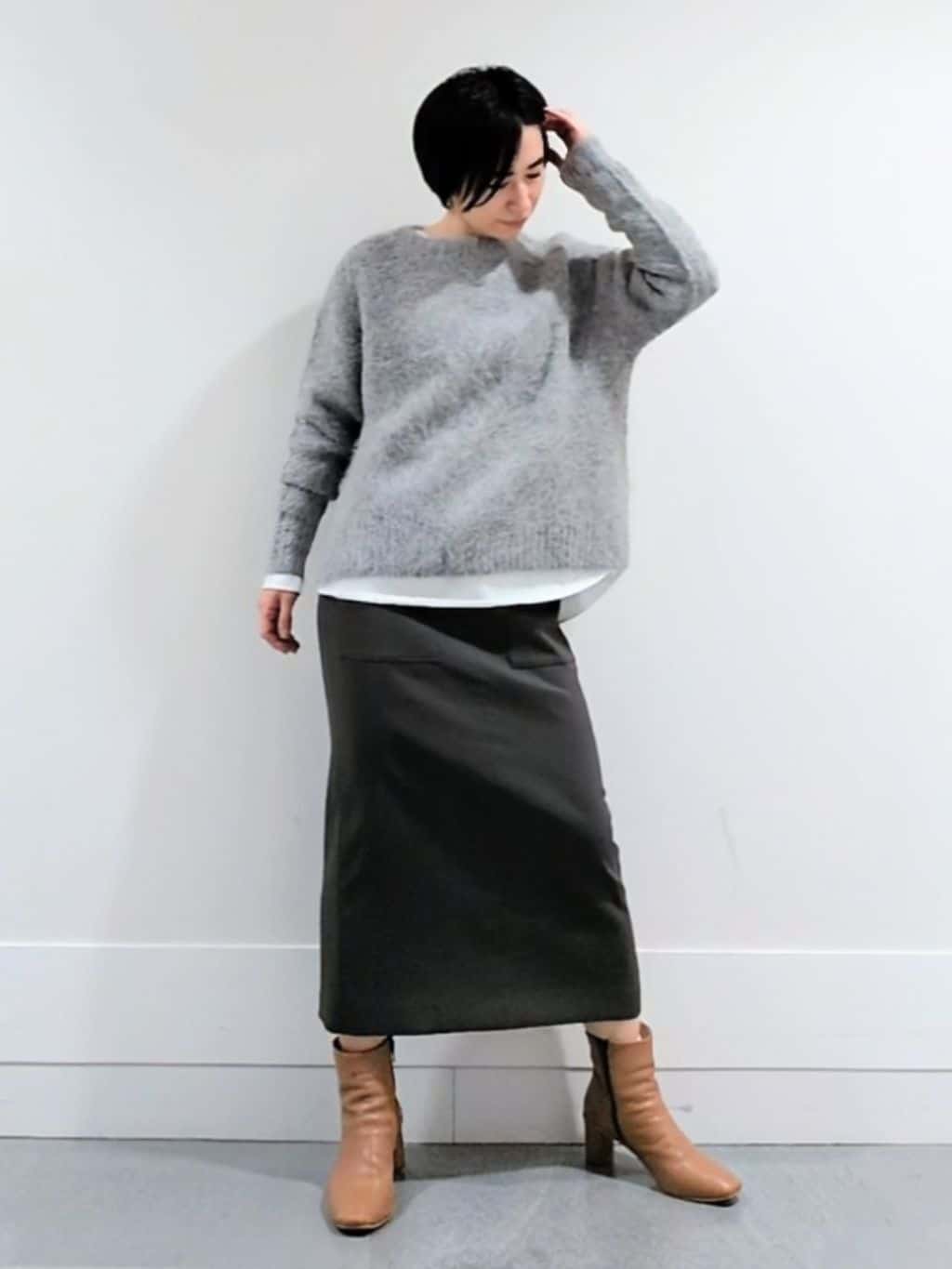 ミズタさんの「UNTITLED｜【ゆったり】アルパカ混シャギーニット」を使ったコーディネート