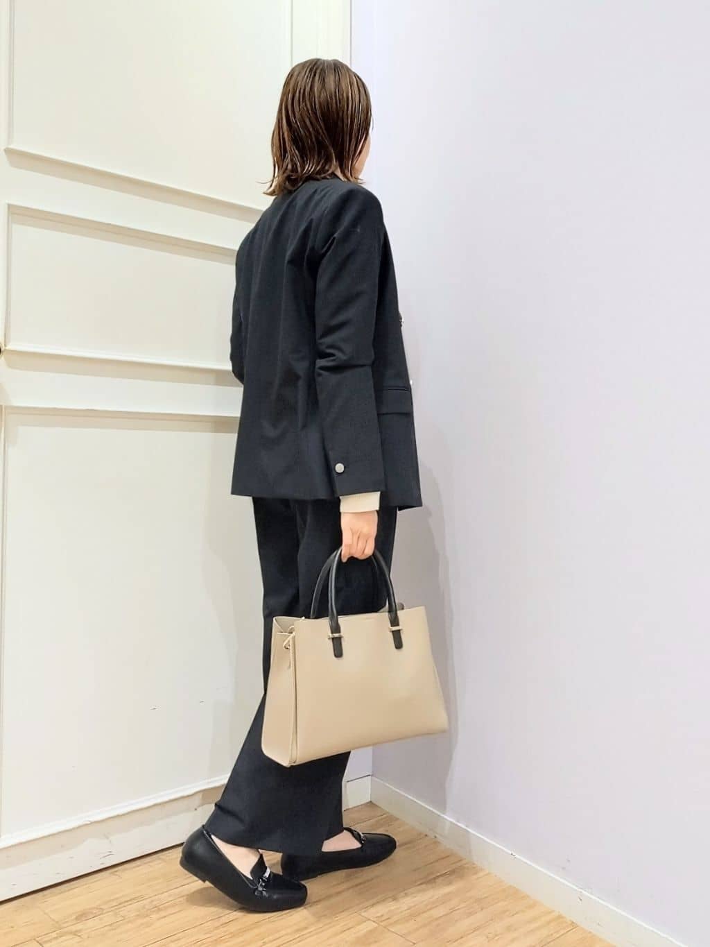 miomioさんの「SHOO･LA･RUE｜【セットアップ可/S-LL/洗濯機可】マニッシュに決まる ダブルブレストジャケット」を使ったコーディネート