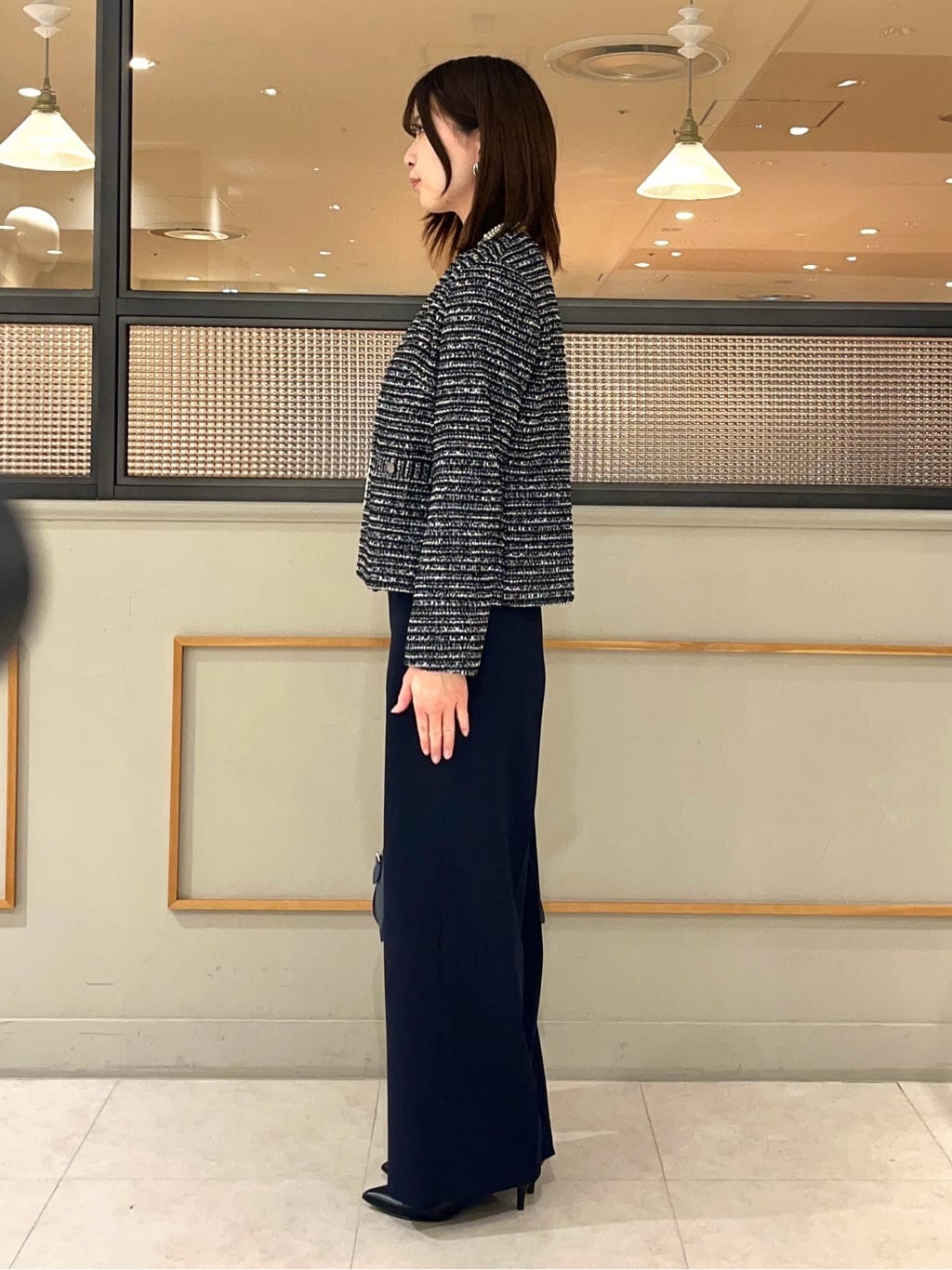 kumiさんの「INDIVI｜【洗える／透けにくい】ダイヤ柄プリントブラウス」を使ったコーディネート