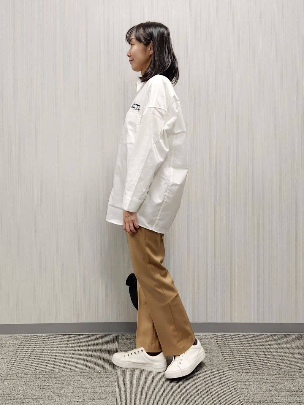naraさんの「Dessin｜【洗える】刺繍ロゴ入りオーバーシャツ」を使ったコーディネート