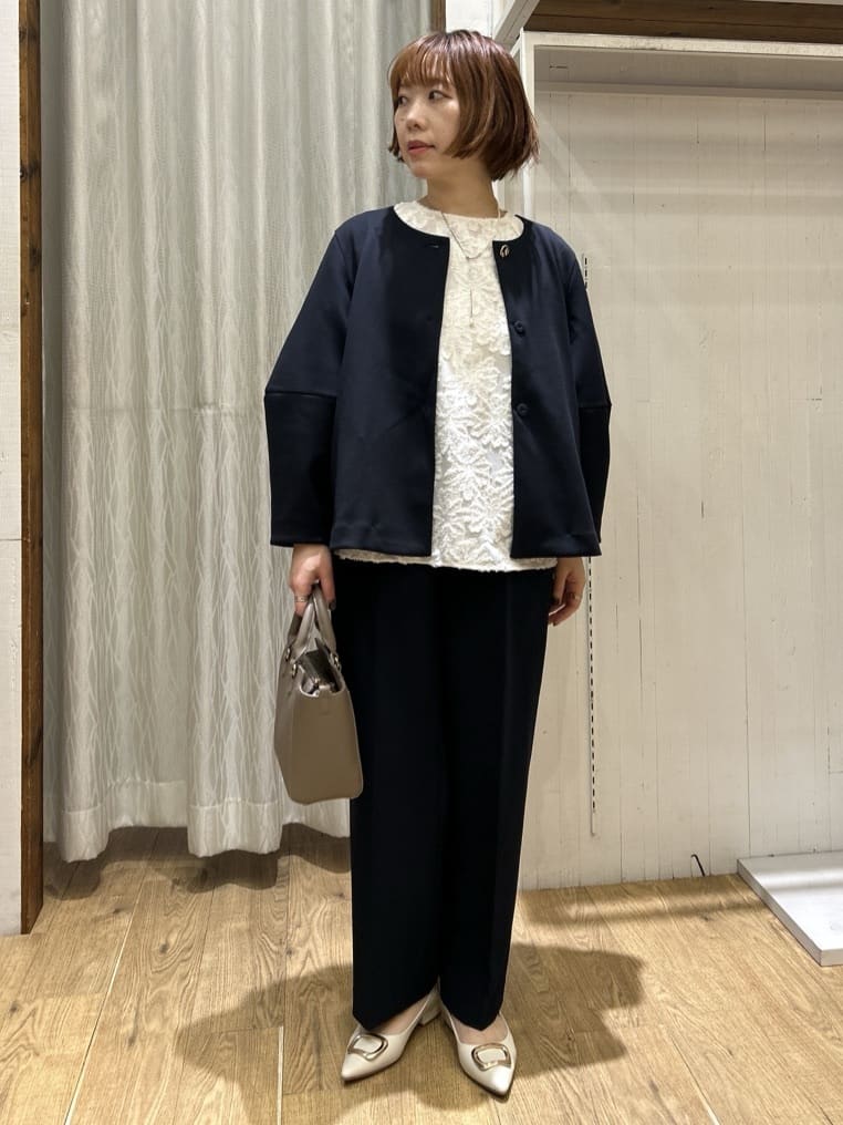 ga_riさんの「THE SHOP TK｜【通勤スタイルに】ダブルクロスワイドパンツ/セットアップ可」を使ったコーディネート