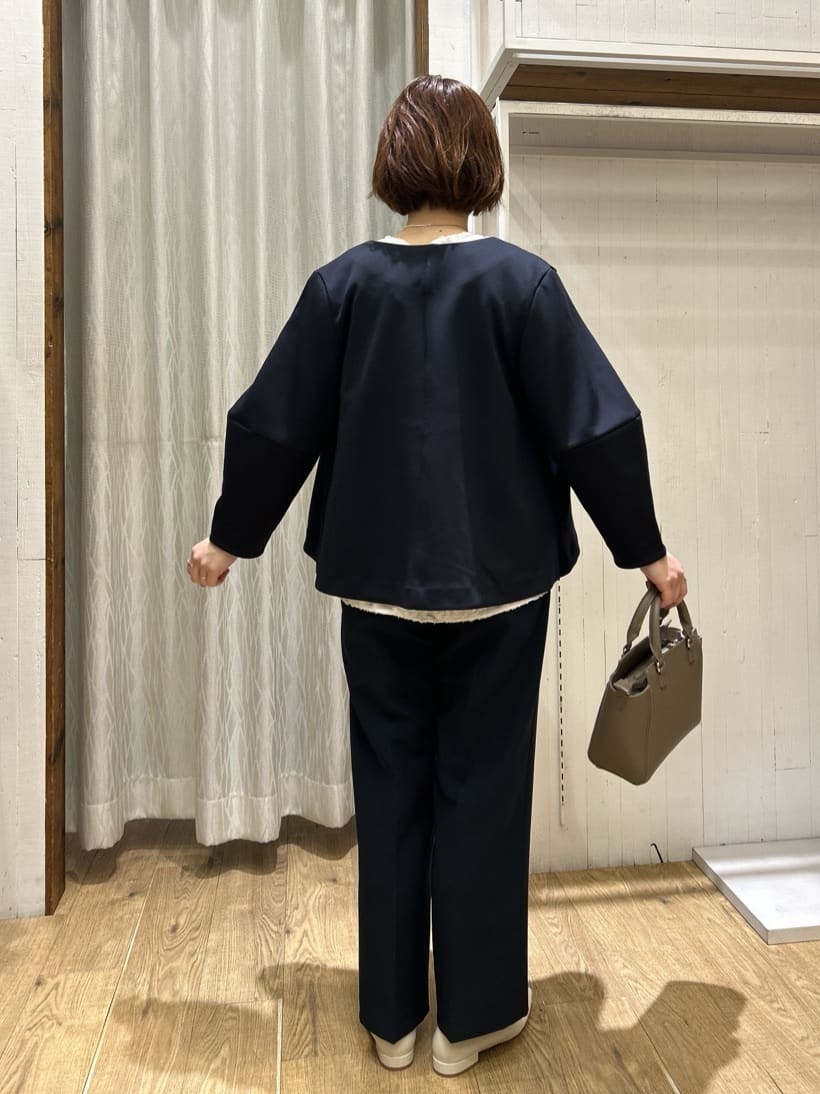 ga_riさんの「THE SHOP TK｜【通勤スタイルに】ダブルクロスワイドパンツ/セットアップ可」を使ったコーディネート