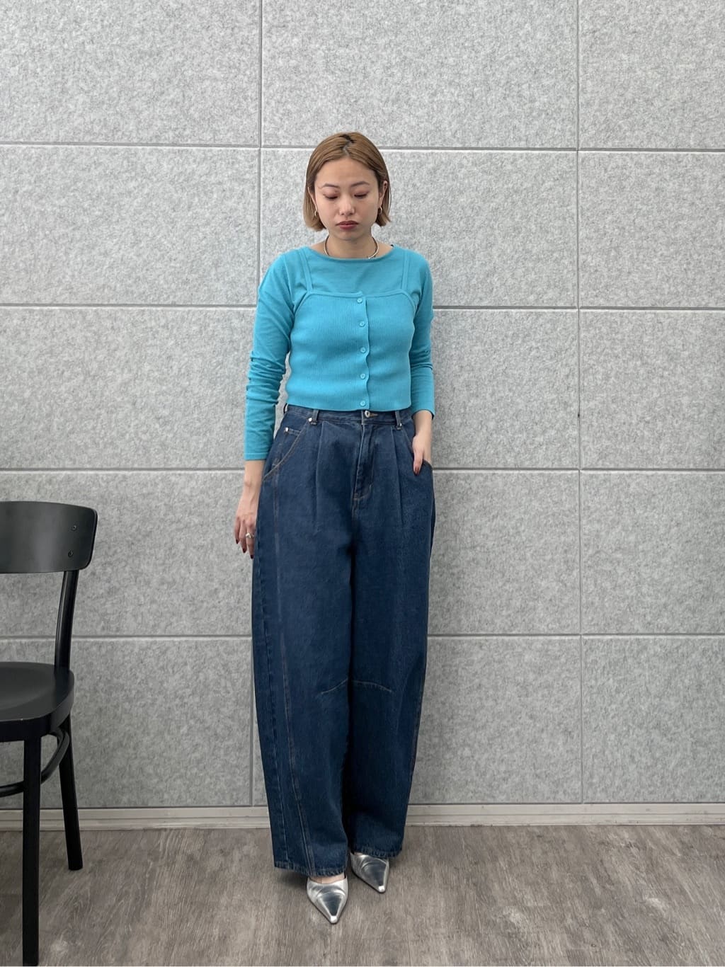 Harukaさんの「INDIVI｜ビスチェレイヤードニット」を使ったコーディネート