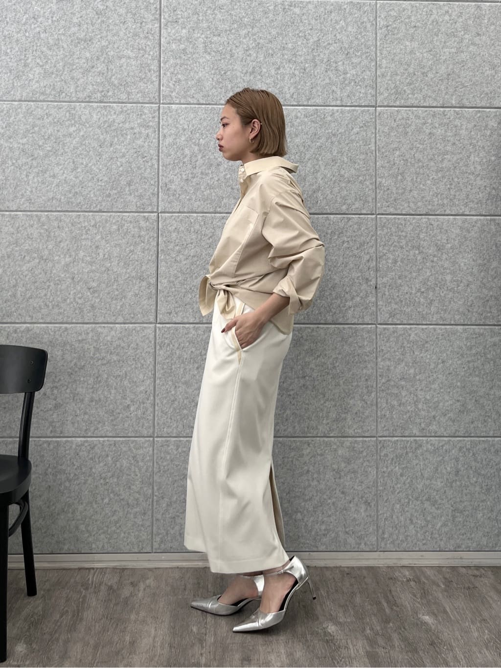 Harukaさんの「INDIVI｜Timeless｜ビッグポケットフォルムシャツ【接触冷感】」を使ったコーディネート