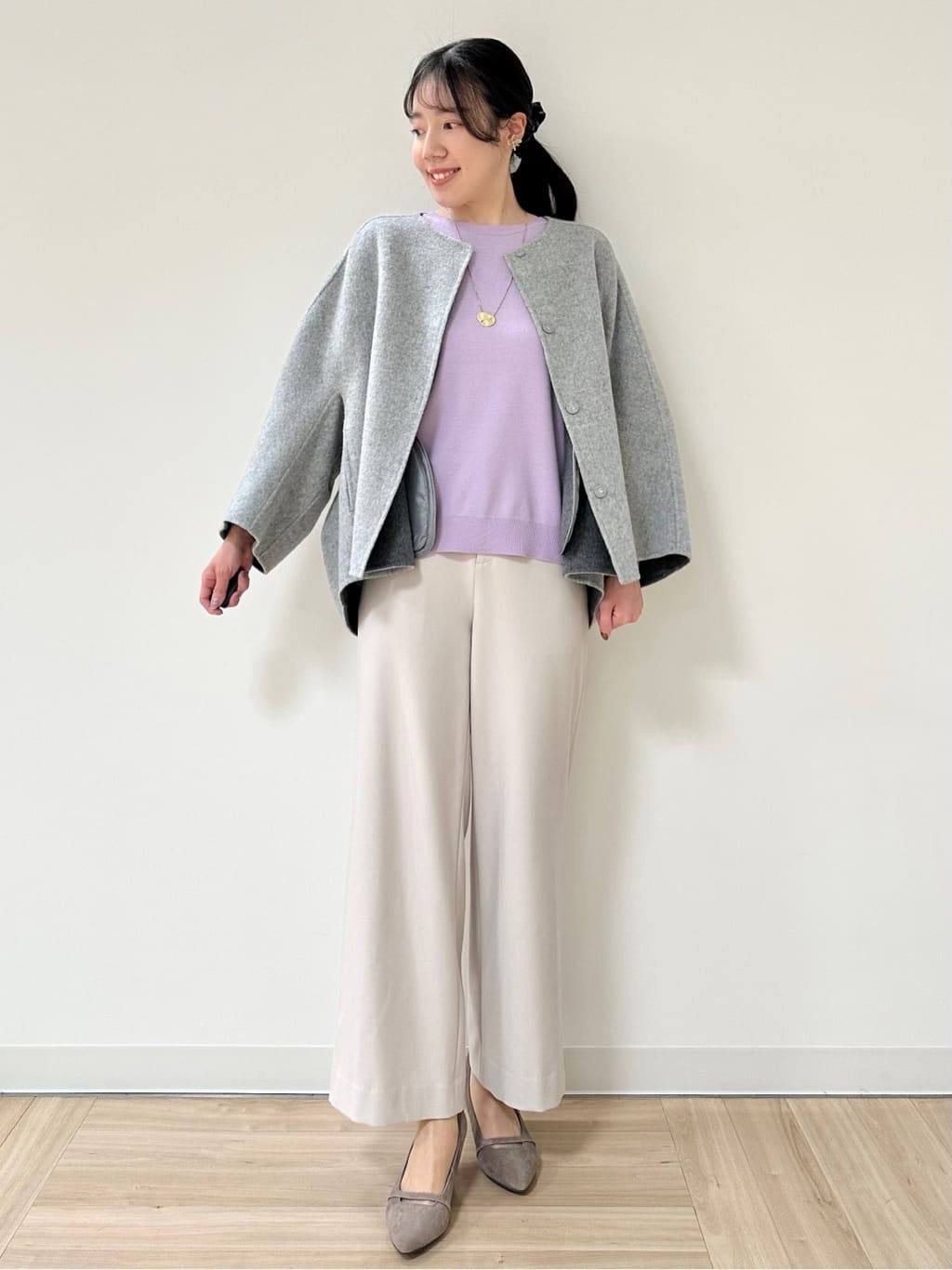 Momoさんの「Reflect｜【ゆったり着られる◎】ラグランスリーブニット」を使ったコーディネート