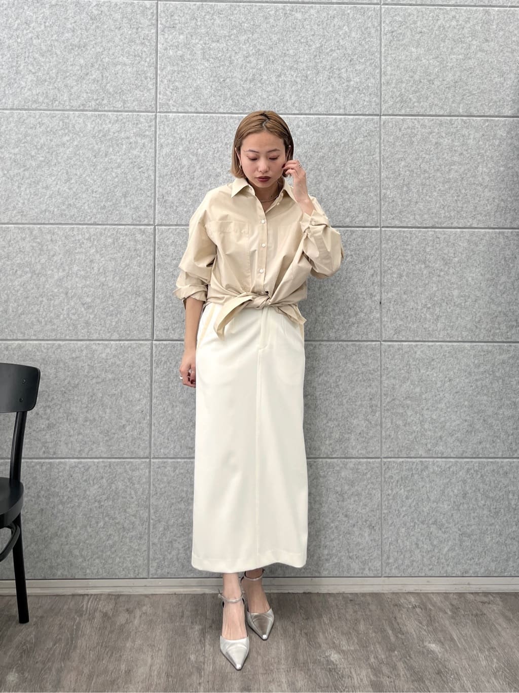 Harukaさんの「INDIVI｜Timeless｜ビッグポケットフォルムシャツ【接触冷感】」を使ったコーディネート