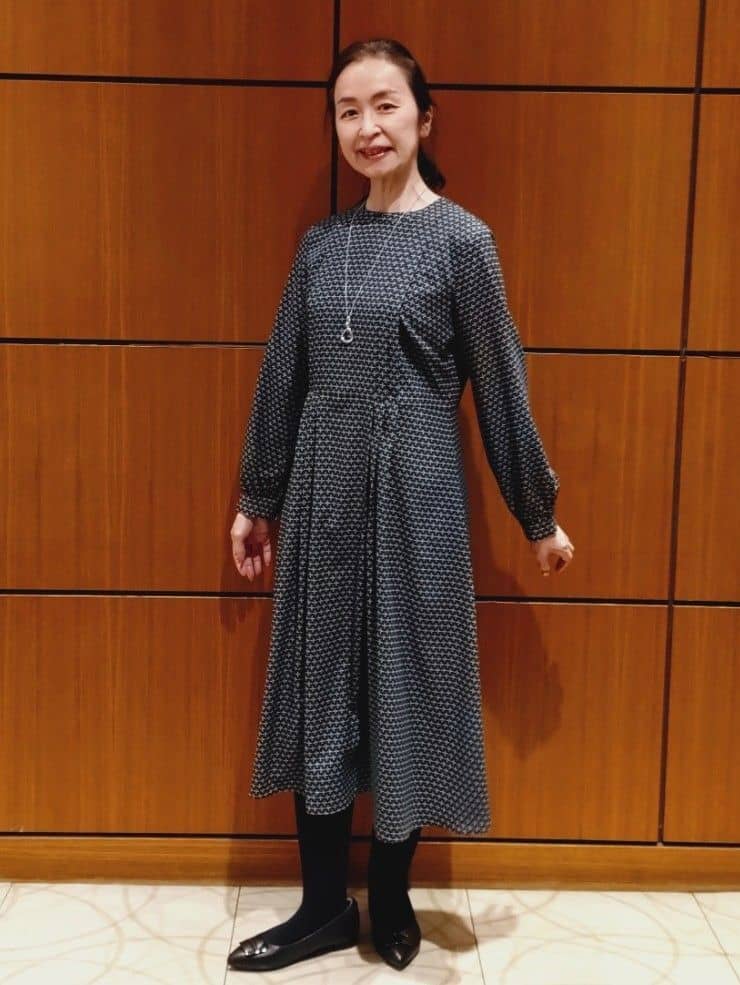 Kさんの「Reflect｜【通勤/お出かけ◎】ジオメプリントクラシカルワンピース」を使ったコーディネート