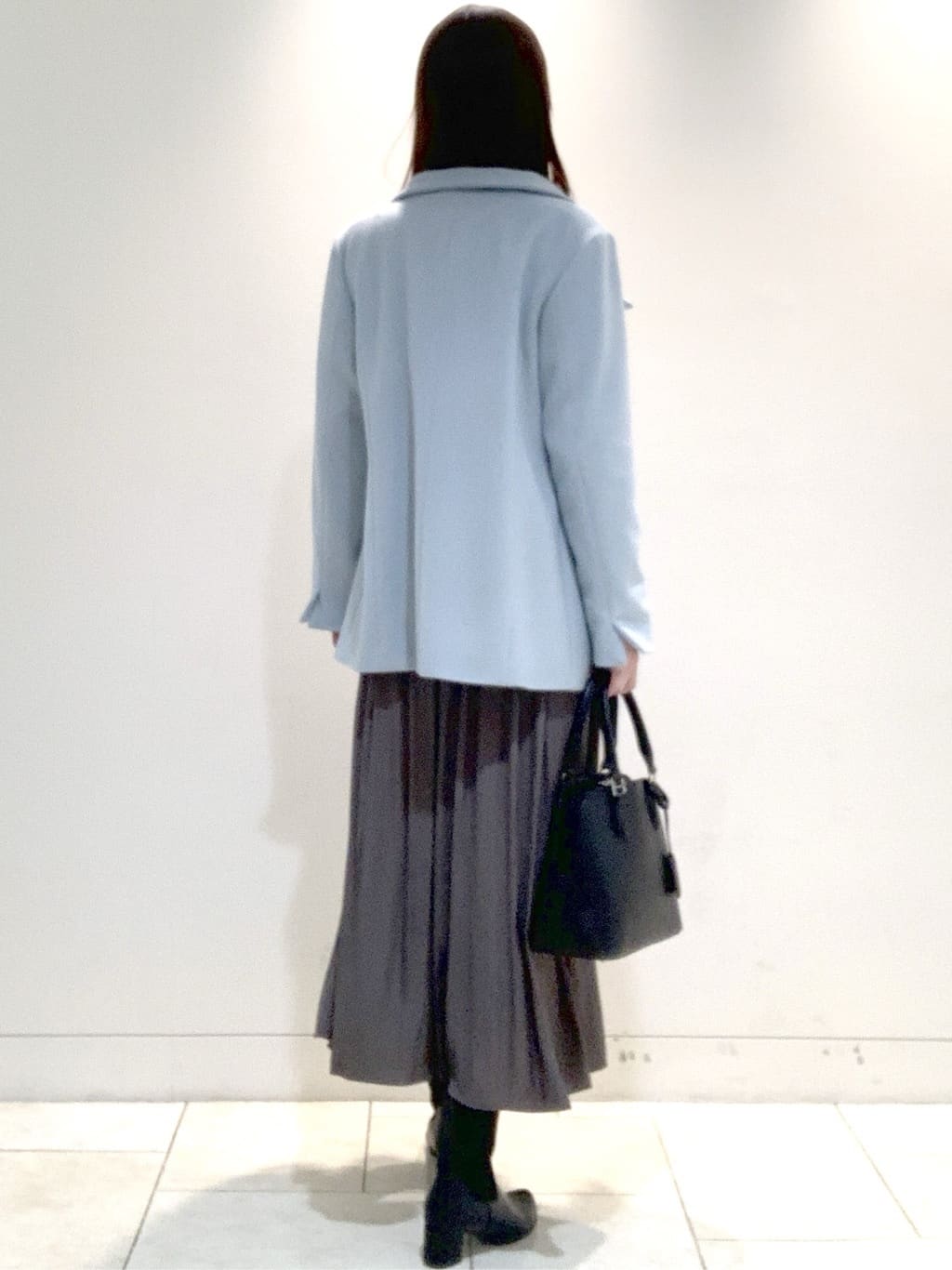 ヤマグチさんの「Reflect｜【SS-4Lサイズ／衿が顔に当たらない◎】スタンドネックミドルコート」を使ったコーディネート