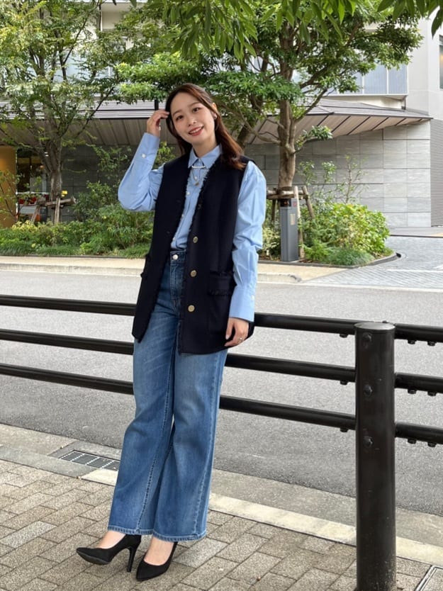 Saekoさんの「UNTITLED｜【オンオフ使える】スラブツイード ジレ」を使ったコーディネート