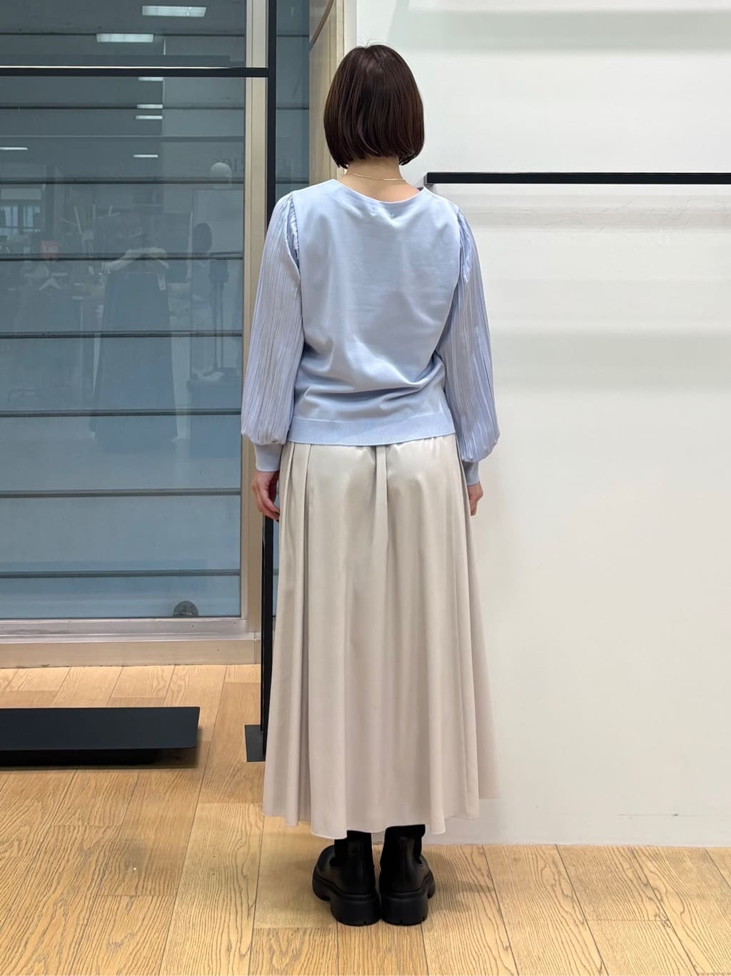 asamiさんの「INDIVI｜【洗える／華やか】袖プリーツニット」を使ったコーディネート