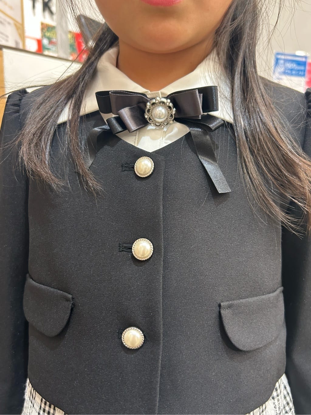 naokoさんの「THE SHOP TK｜【120-130/3点セット】ジャケット＆チェックワンピース/入園・卒園・入学」を使ったコーディネート