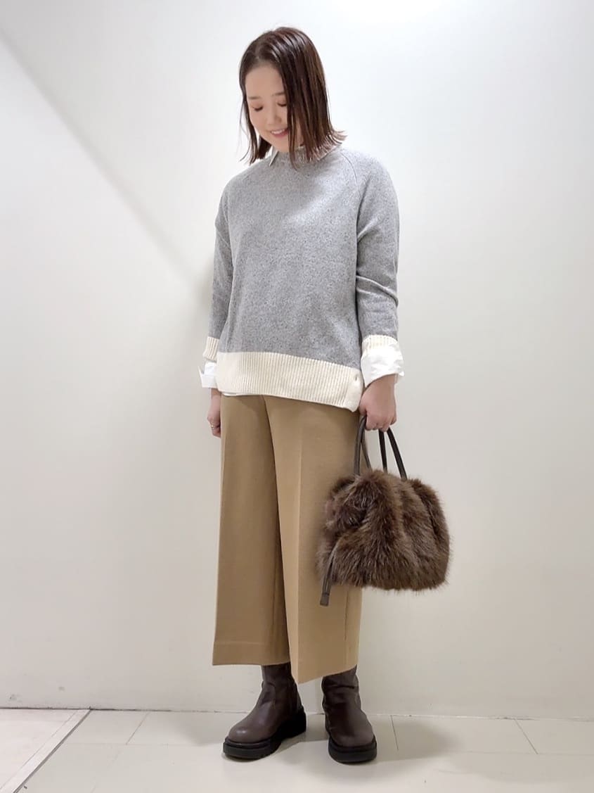 YUIさんの「UNTITLED｜【重ね着もおすすめ/洗える】ウールカシミヤ クルーネックニット」を使ったコーディネート